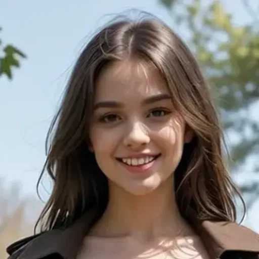 24yo, lascivious posture, horny smile, full body visible, slender, open unbuttoned brown trenchcoat, (black shiny nylon 