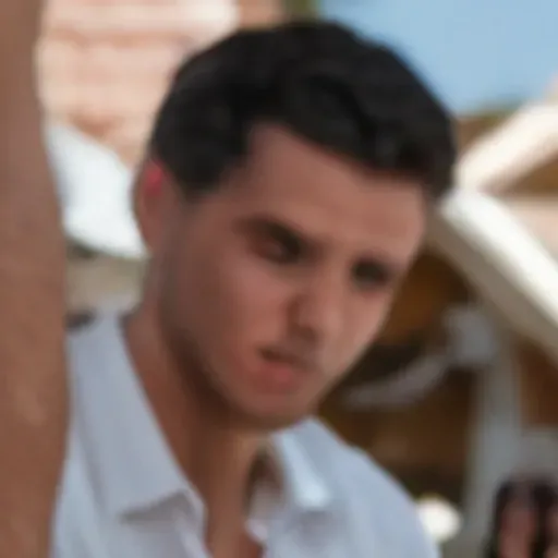 Beach house, hooters waitress, between two men.she is bending forward, big ass, holding beers, struggling, orange super 